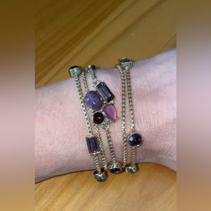 WHBM Goldtone & Amethyst Magnetic Bracelet